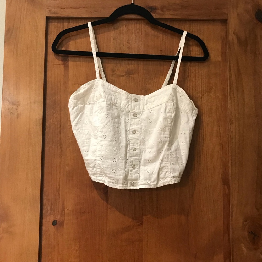 White crop top.